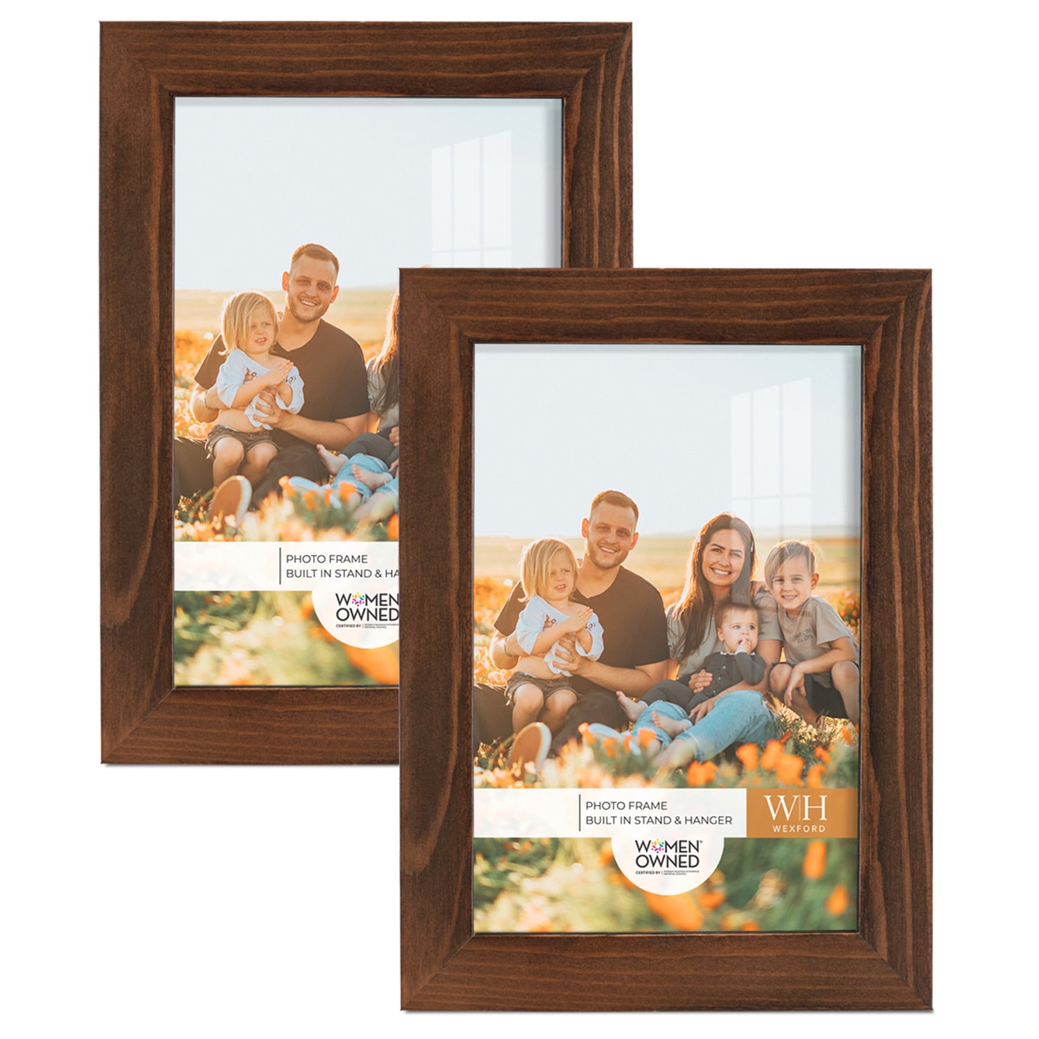 Woodgrain 5 in. x 7 in. Chestnut Picture Frame (Set of 2)