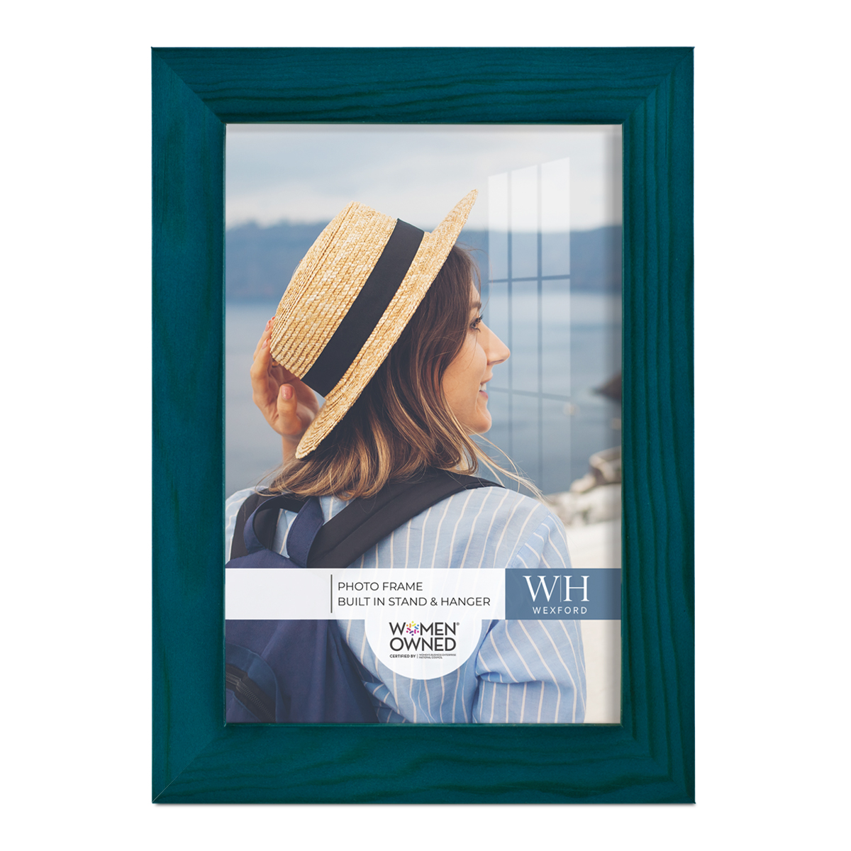 Woodgrain 5 in. x 7 in. Ocean Blue Picture Frame
