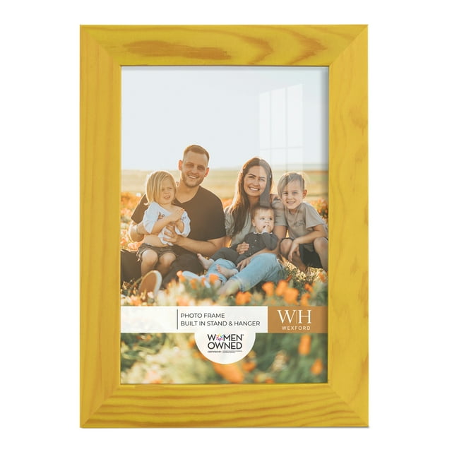 Woodgrain 5 in. x 7 in. Sunflower Yellow Picture Frame