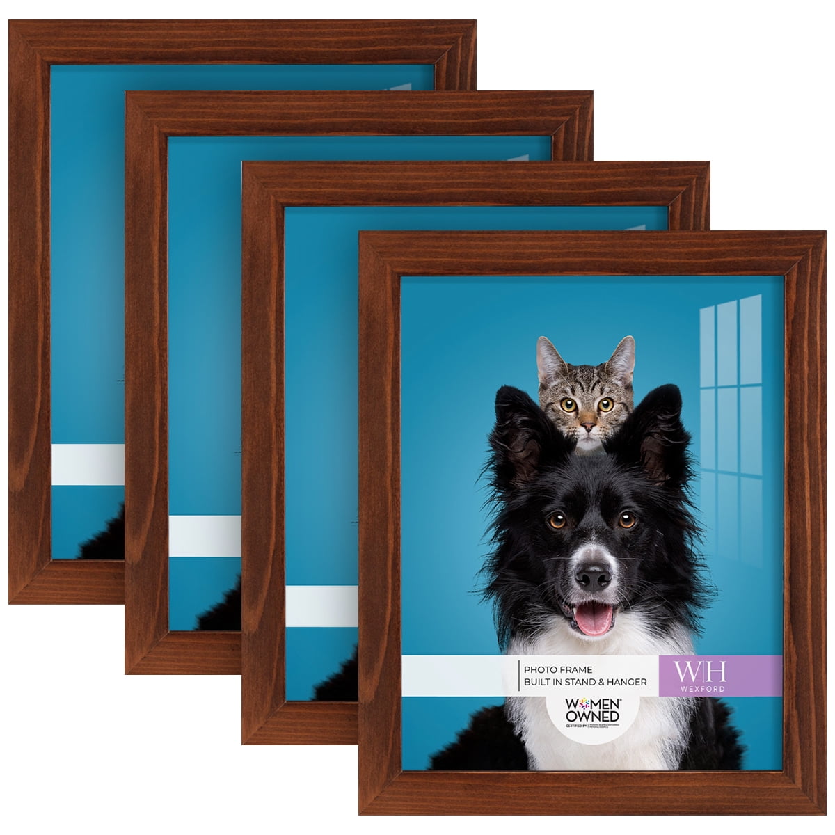 Woodgrain 8 in. x 10 in. Chestnut Picture Frame Set (Set of 4)