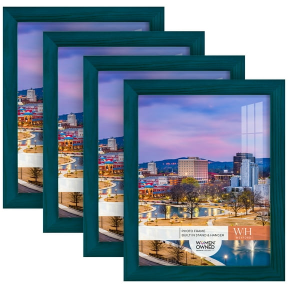 Woodgrain 8 in. x 10 in. Ocean Blue Picture Frame Set (Set of 4)