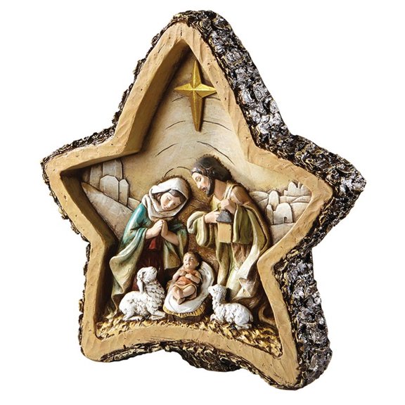 Woodgrain Star Nativity