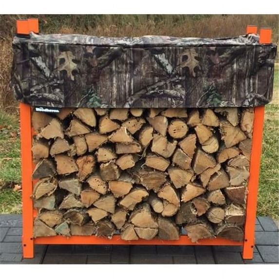 Woodhaven 60 WRC CAMO BR 5 ft. 60 WRC Heavy-Duty Firewood Rack with Cover, Brown