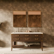 Woodhaven 60 in W x 22 in D Brown Oak Double Bath Vanity and Cultured Marble Top