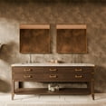 thumbnail image 1 of Woodhaven 80 in W x 22 in D Brown Oak Double Bath Vanity, Carrara Marble Top and 36 in Mirrors, 1 of 9