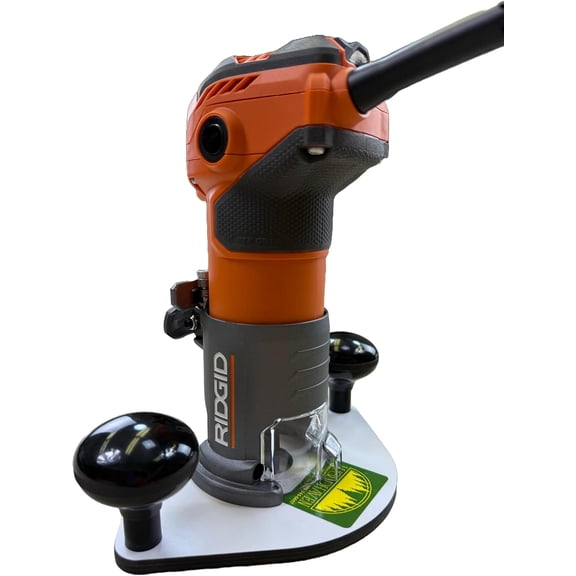 Woodhaven 8330 Trim/Compact/Palm Router PC style Guide Bushing Baseplate for Ridgid Routers Durable Solid White Phenolic, w/Hardware Made in the USA