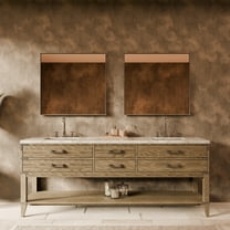 Woodhaven 84 in W x 22 in D Grey Oak Double Bath Vanity, Carrara Marble Top and 36 in Mirrors