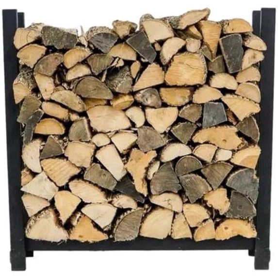 The Woodhaven 2 Foot Indoor Outdoor Black Firewood Rack