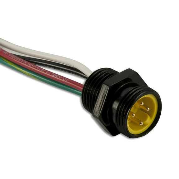 Woodhead 1R4006A20A120 Cordset, 4P, Male Receptacle, 12" Leads, 13A, 600V AC/DC