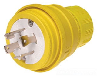 Woodhead 28W76 Locking Plug, 30A, 3PH 480V, 3P4W, Wetguard - Walmart.com