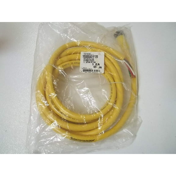 Woodhead Cordset, 5P, Mini-Change, Female, 8A, 600V AC/DC, Yellow, 12'