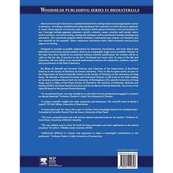 Pre-Owned Woodhead Publishing Biomaterials: Materials Science for Dentistry (Edition 10) (Paperback)