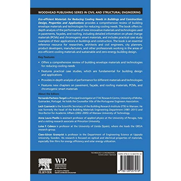 Pre-Owned Woodhead Publishing Civil and Structural Eco-Efficient Materials for Reducing Cooling Needs in Buildings and Construction: Design, Properties and Applications, (Paperback)