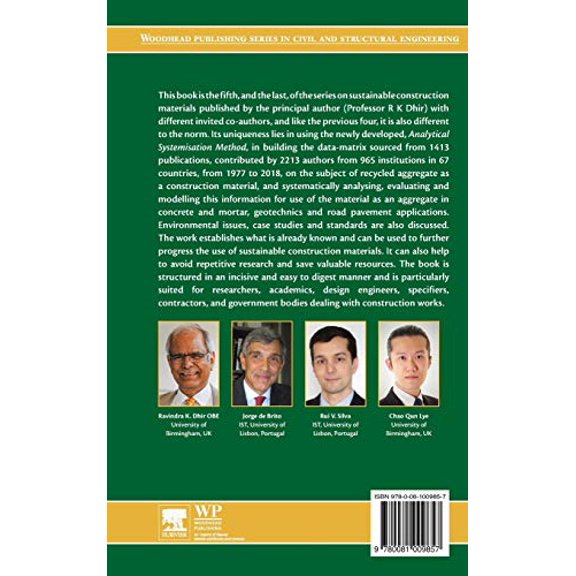 Pre-Owned Woodhead Publishing Civil and Structural Sustainable Construction Materials: Recycled Aggregates, (Hardcover)