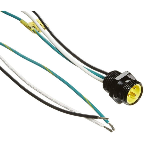 Woodhead Receptacle, Mini Change, 3 Pin, A-Size, Male, Straight, 16-3 PVC