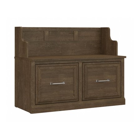 Woodland 40W Entryway Bench with Doors in Ash Brown - Engineered Wood