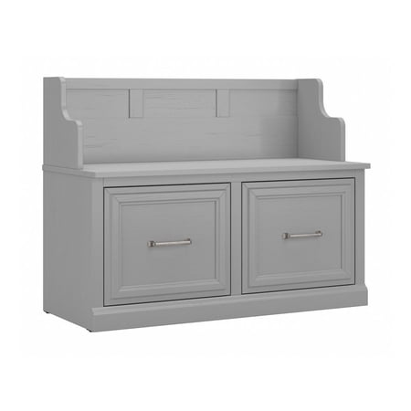 Woodland 40W Entryway Bench with Doors in Cape Cod Gray - Engineered Wood