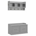 thumbnail image 1 of Woodland 40W Shoe Bench with Doors and Coat Rack in Gray - Engineered Wood, 1 of 7