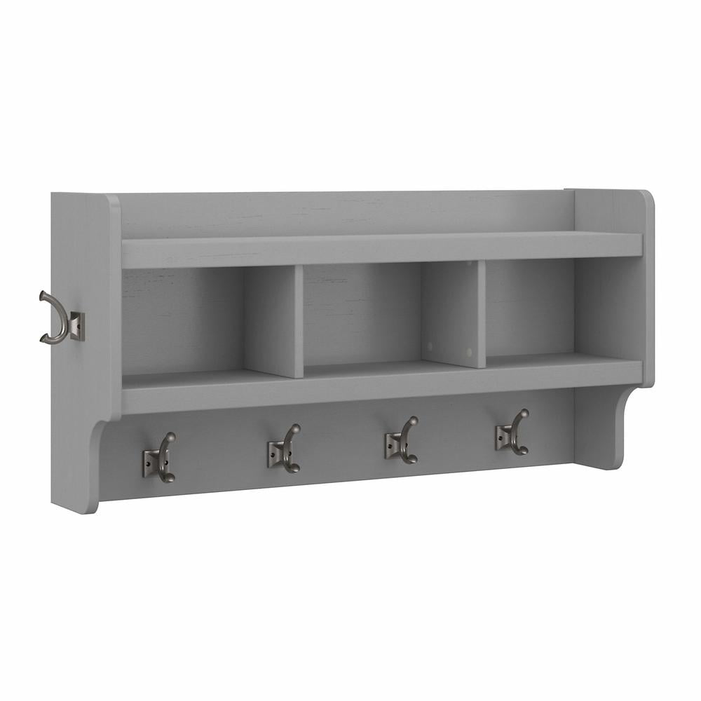 Cape Cod Gray Wall Mounted Coat Rack with Shelf and Cubbies