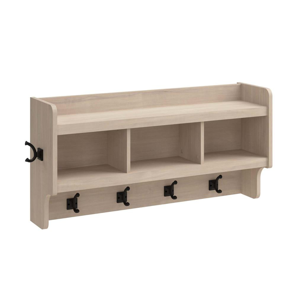 Woodland 40W Wall Mounted Coat Rack in White Washed Maple Engineered Wood Walmart