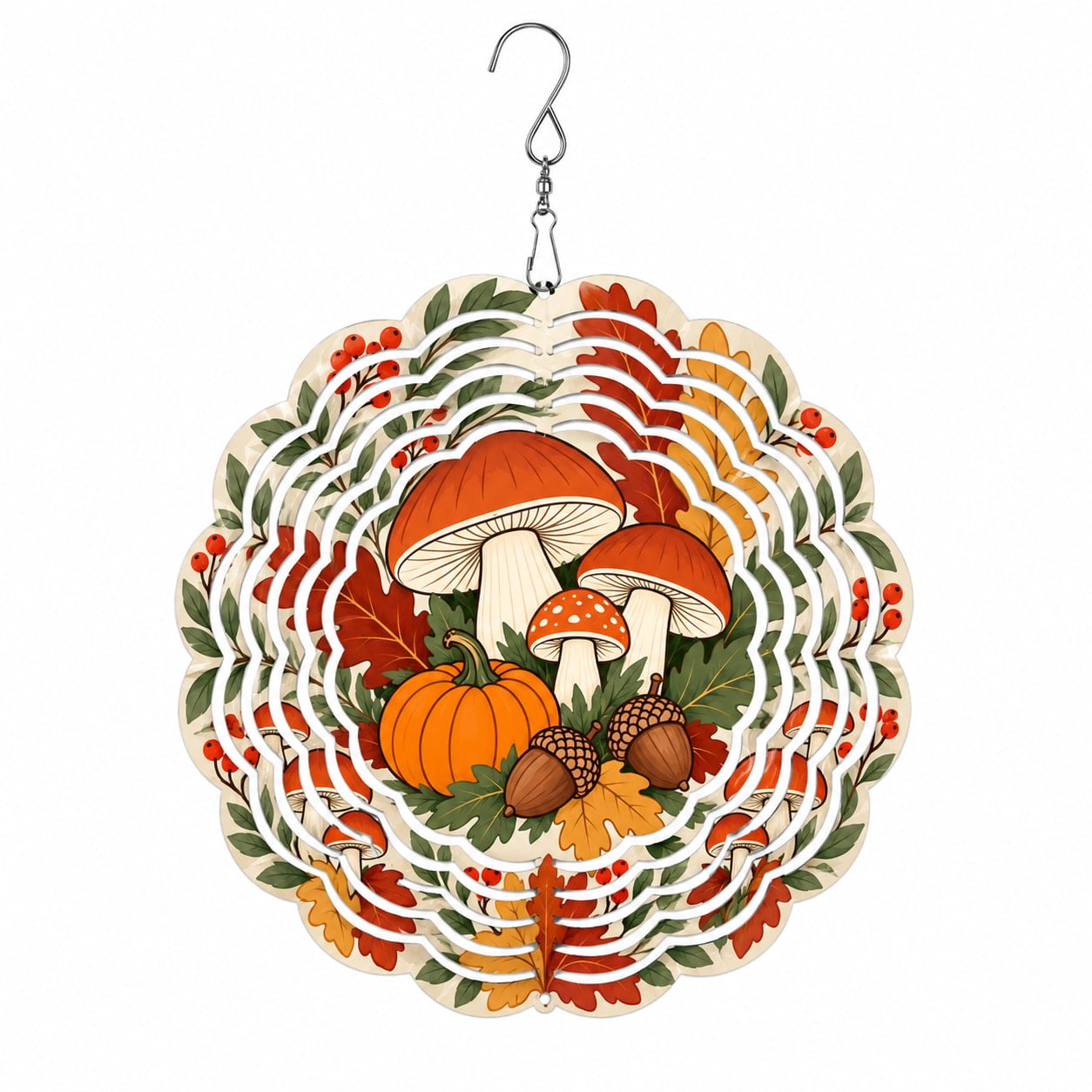 Woodland Acorn Mushroom Cluster Wind Spinner for Entryway Contemporary ...