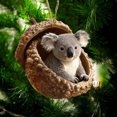 thumbnail image 1 of Woodland Animal Acorn Ornaments Set, Shatterproof 2D Acrylic Christmas Tree Decorations with Ribbon, Festive Forest Theme Holiday Decor for Xmas Tree Mantel Window, Gift for Kids Family, 1 of 8