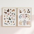 Woodland Animal Alphabet And Numbers Wall Art Prints, Educational ...
