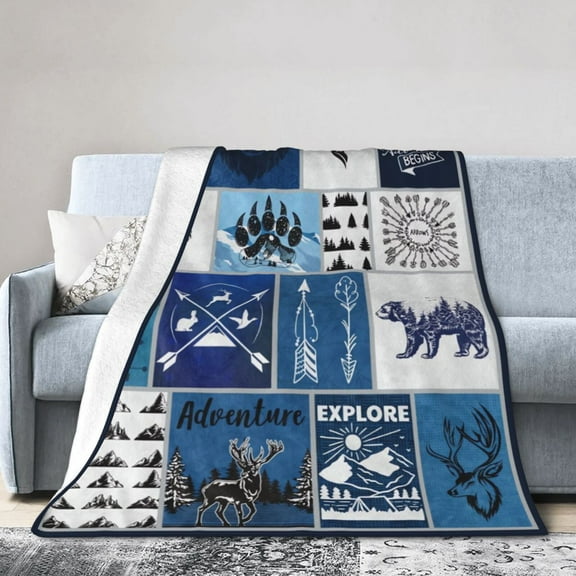 Woodland Animal Blanket Gifts For Kids Adults - Lightweight Throw Blanket For Bedroom Living Room Decor Soft Fuzzy Fleece Cozy Plush Bed Couch 60"X50"