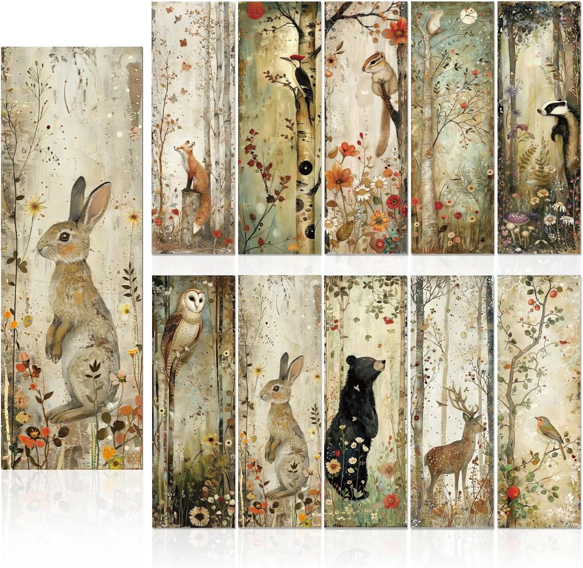 Woodland Animal Bookmarks Gifts - 100 Pcs Bulk Paper Bookmark Set for ...