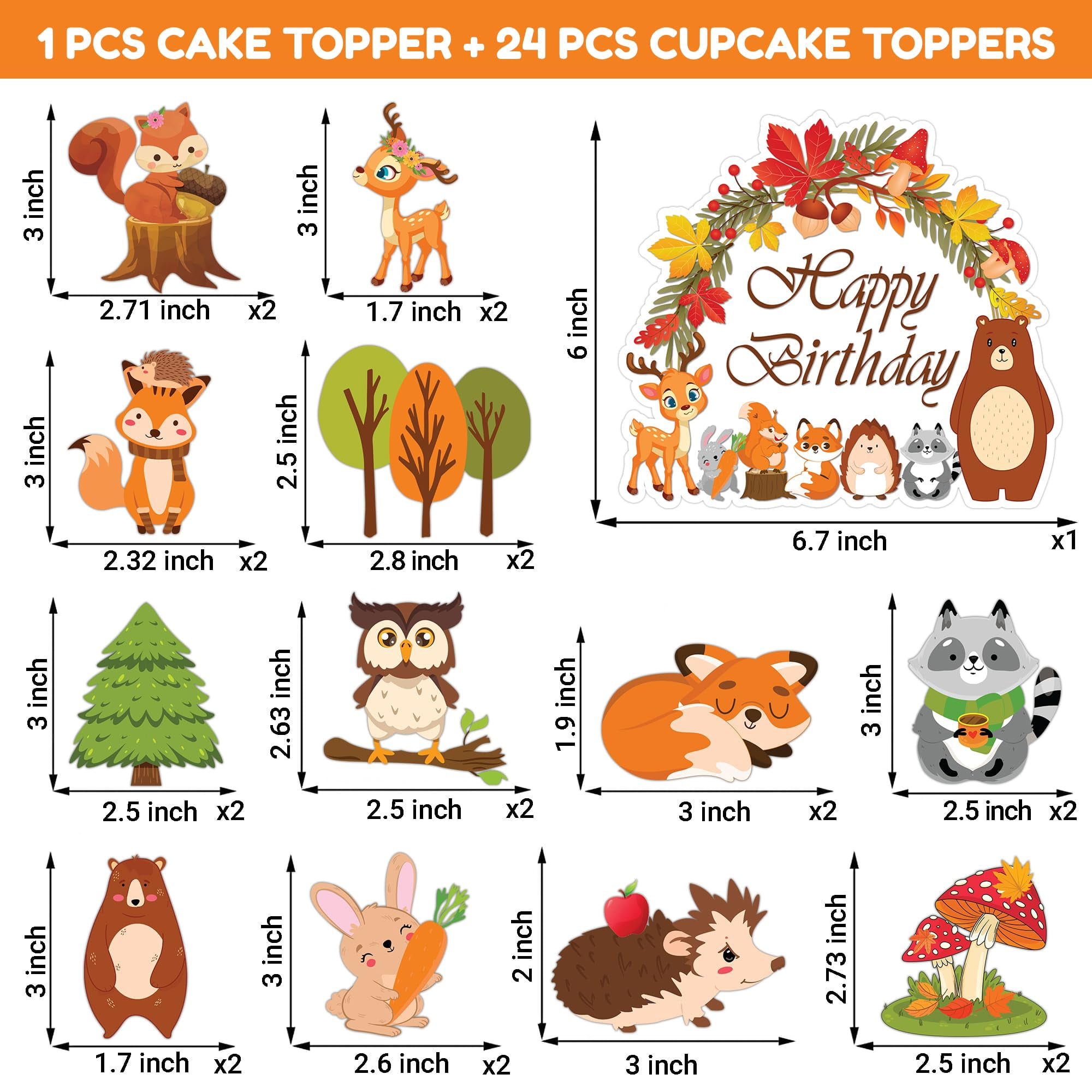 LaVenty Glitter Woodland Animals Cake Topper Wild One Cake Topper Fox First Birthday Cake Topper Woodland Wild One Birthday Decorations Woodland One Cake Topper P 31506105