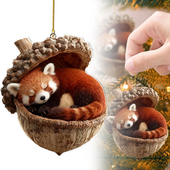Woodland Animal Christmas Ornament, Acrylic Hanging Decor for Rustic Nature Christmas Tree Home Decor