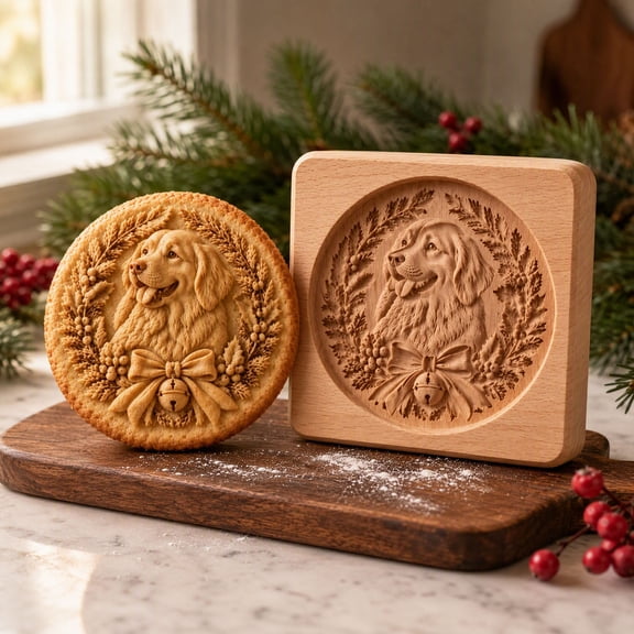 Woodland Animal Cookie Mold,4.7 Inch Wooden Cookie Cutter Biscuit Molds,3D Carved Animals Reusable Baking Tool for Holiday Baking, Biscuits, Gifts