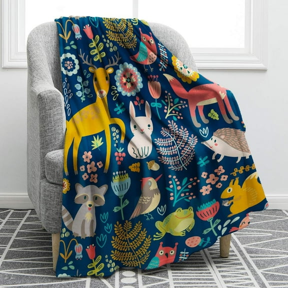 Woodland Animal Gifts for Girls Boys Teens, Forest Animal Throw Blanket for Adult Kids, Christmas Birthday Valentine''s Day Woodland Decor Animation Gifts for Age 2 3 4 5 6 7 8 9 10 Year Old