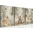 thumbnail image 1 of Woodland Animal Nursery Canvas wall Hieng Set of 3 Wild Animals Wall Decor Forest Fox Bear Deer Watercolor Poster Printing for kindergHiengen Boys Girls Room Home Framed, 1 of 6