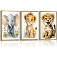 thumbnail image 1 of Woodland Animal Nursery Canvas wall Hieng Wild Animals Forest Paintings Pictures Wall Decor Fox Bear Deer Watercolor Poster Printing Hiengwork for Boys Room Girls Room Home Decoration, 1 of 6