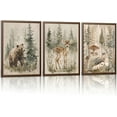 thumbnail image 1 of Woodland Animal Nursery Canvas wall Hieng Wild Animals Forest Pictures Wall Decor Paintings hedgehog Bear Deer Watercolor Poster Prints for Boys Girls Room Home Hiengwork Decoration12inx16in canvas, 1 of 6