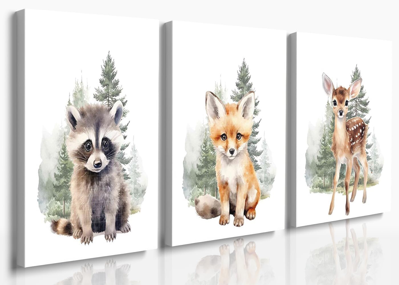 Woodland Animal Prints Set of 3,Woodland Nursery Decor Boy Nursery ...