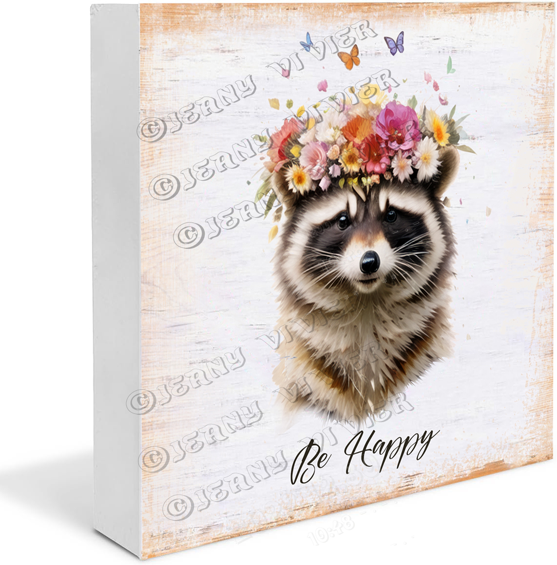 Woodland Animal Raccoon Wood Box Sign Desk Decor Rustic Farmhouse ...