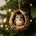thumbnail image 1 of Woodland Animal Shell Ornaments 2026, Owl Perched Christmas Ornament, 3D Resin Hanging Decorations for Xmas Tree, Year-Round Forest Display and Holiday Keepsake, 1 of 6