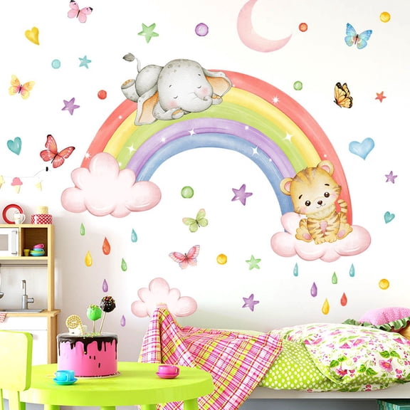 Woodland Animal Wall Decals,Removable Vinyl Nursery Decor wall Decals Peel and Stick Wall Art Decals for Kids Bedroom Baby Nursery