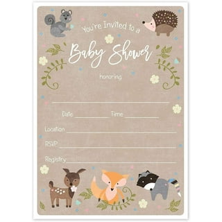 Woodland baby shower invitations boy 2025
