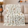 thumbnail image 1 of Woodland Animals with Birds and Mushrooms, Gentle Watercolor Style for Nature Lovers, Forest Creature Pattern and Birthday Gift, Cozy Flannel Blanket for Nursery and Living Room, Home Decor, 1 of 8