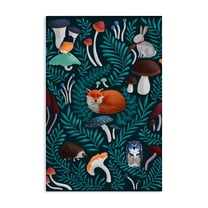 Woodland Animals & Botanical Sprigs Canvas Wall Art, design by Metka Hiti