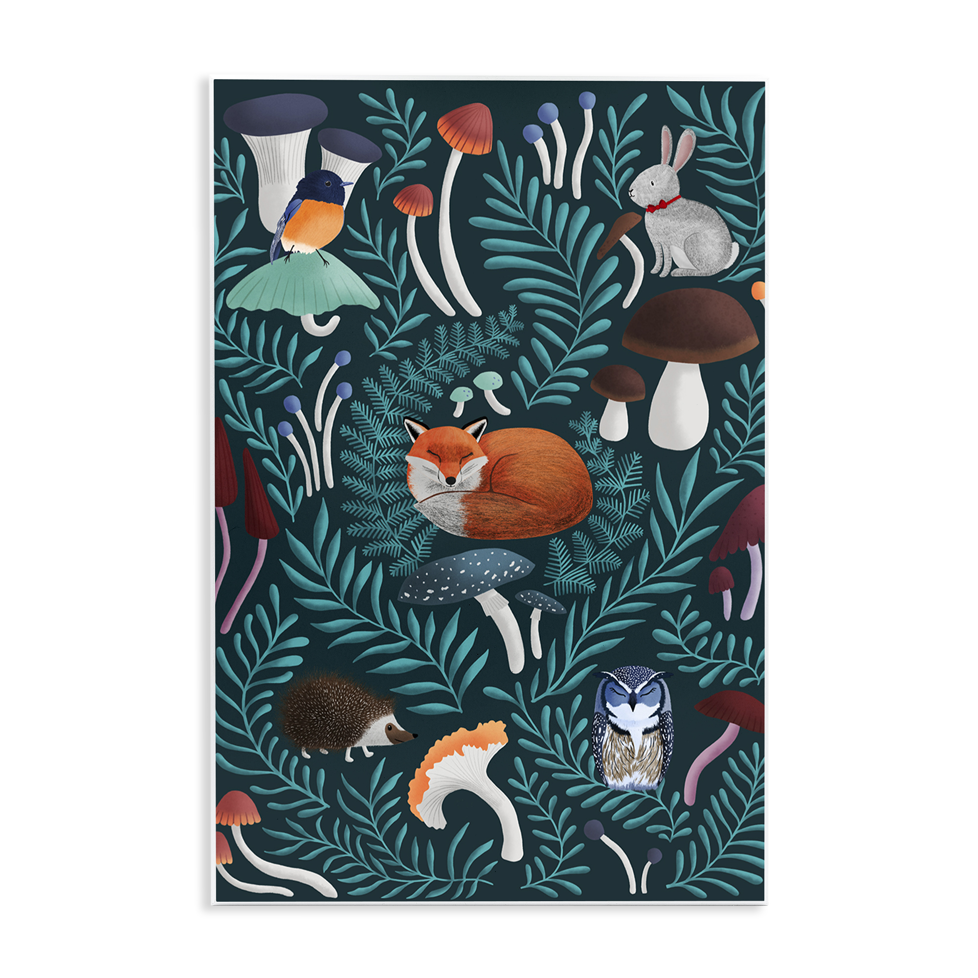Woodland Animals & Botanical Sprigs Wall Plaque Art, design by Metka Hiti