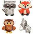 thumbnail image 1 of Woodland Animals Cupcake Rings – 12 Pcs Raccoon, Owl & Fox Party Cupcake Toppers, 1 of 3