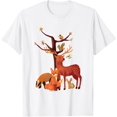 thumbnail image 1 of Woodland Animals Deer Fox Rabbit Squirrel Watercolor Vintage Unisex T-Shirt for Men Women Kids,White Color,Size 2T, 1 of 5