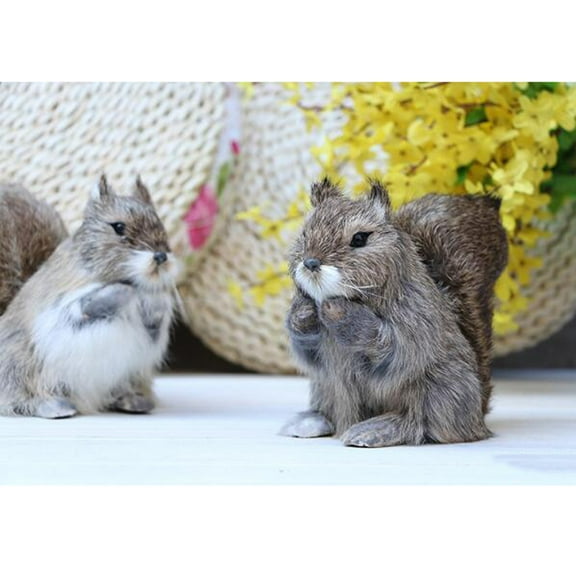 Woodland Animals Fairy Garden Forest Squirrel Statue Figurines,8inch Artificial Fake Squirrel Toy for Teaching Props Gift