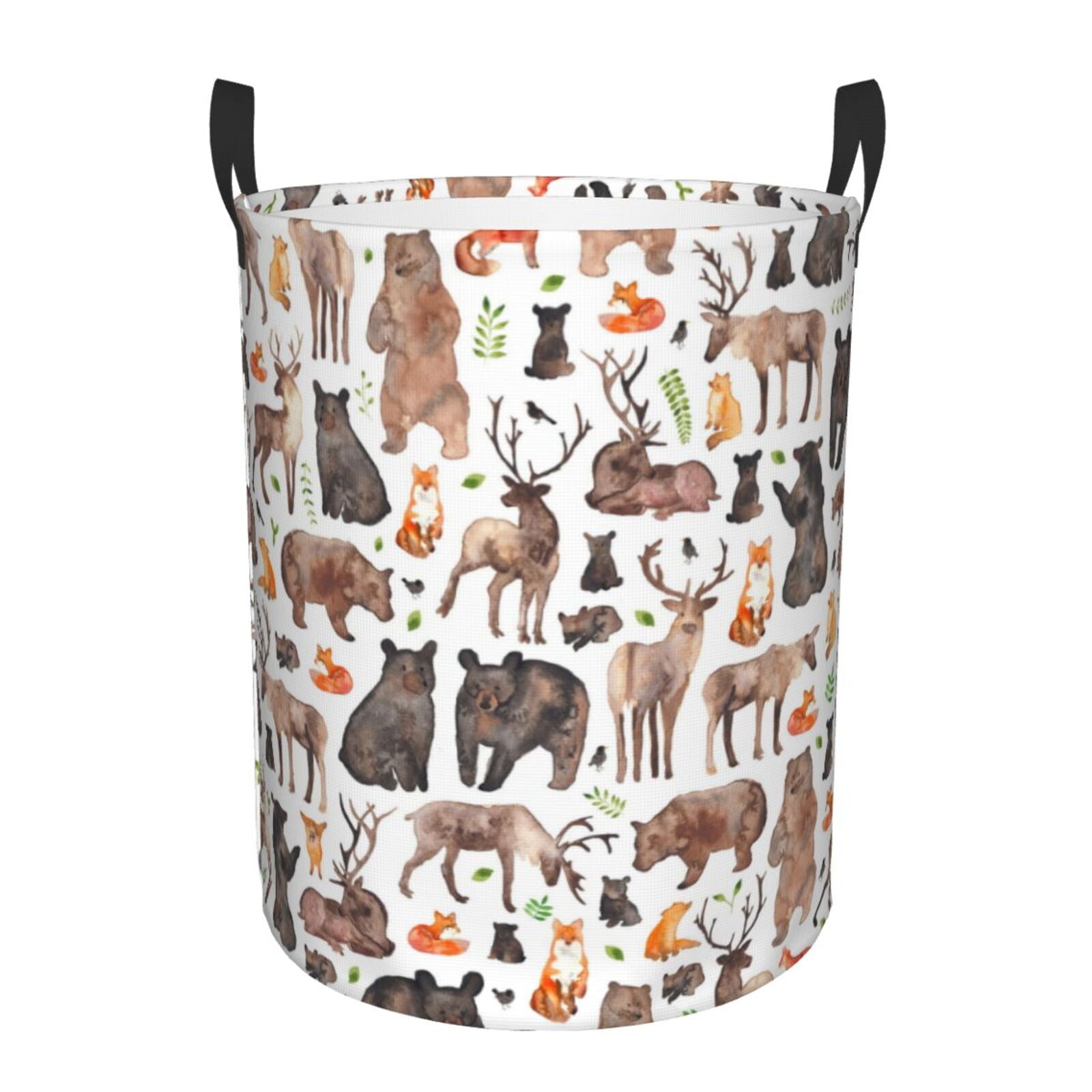 Woodland Animals Laundry Basket Freestanding Large Waterproof Laundry