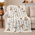 thumbnail image 1 of Woodland Animals with Leaves and Mushrooms, Calming Forest Style for Kids, Soft Nature Nursery Pattern and Baby Shower Gift, Cozy Flannel Blanket for Nursery and Bedroom, Home Decor, 1 of 8