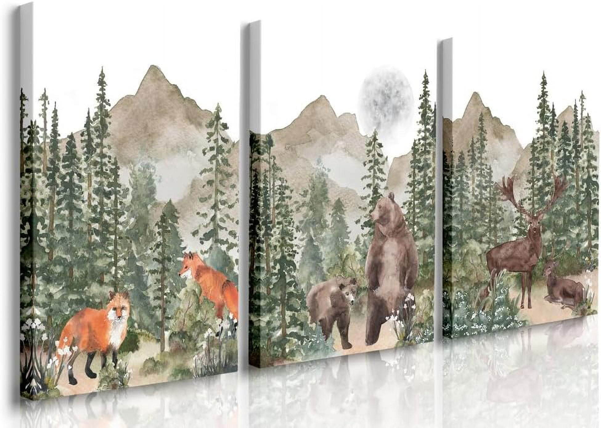Woodland Animals Nursery Wall Art Prints Nursery Decor for Boys Girls Bedroom Playroom ...